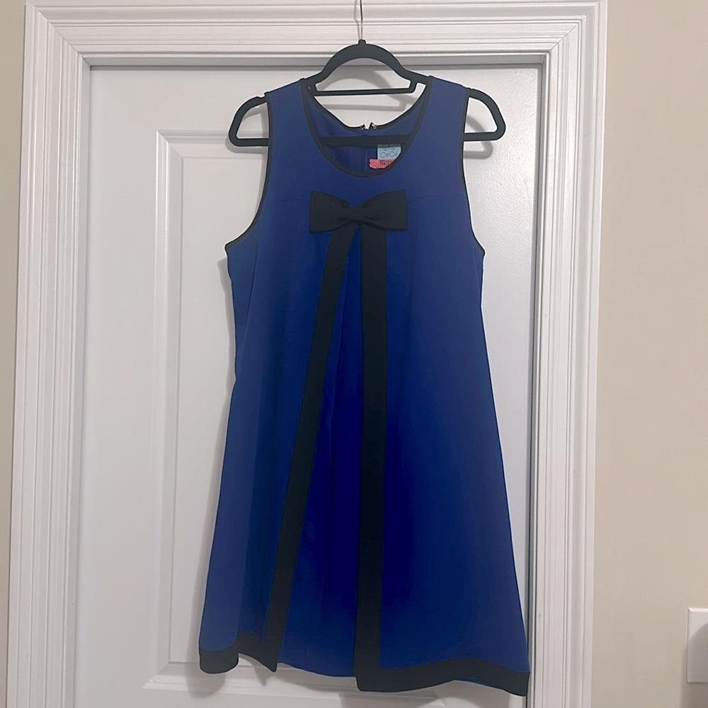 CeCe blue:black bow dress